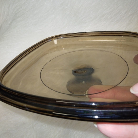 PYREX Amber Square Pyrex Lid ,A-7-C Large Knob, Lid - Picture 4 of 6